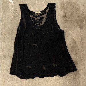 Elegant Black Lace Sleeveless Top